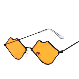 MUSELIFE Small Frame Sunglasses Women Retro Lips Mirror Metal Sun Glasses Female Vintage Brand Designer Lunette De Soleil Femme