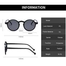 Load image into Gallery viewer, MUSELIFE Small Round Sunglasses  Men Women  Brand Designer Vintage Sunglass Male Female Black Yellow Sun Glasses UV400