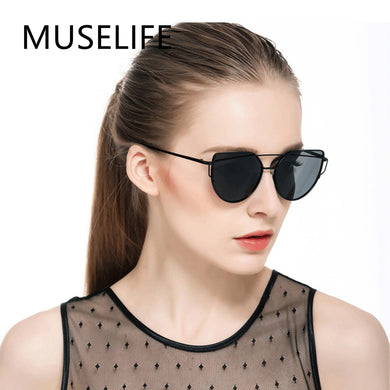 MUSELIFE Sunglasses Men Women Metal Punk Vintage Sunglass Brand Designer Glasses Mirror Lens  Oculo UV400
