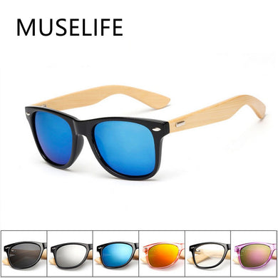 MUSELIFE Women's Glasses Natural Wooden Sunglasses Men Polarized Sun Glasses Original Wood Oculos De Sol