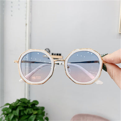 MUYE 2023 Trends Kids Sunglasses Boys Girls Vintage Polygon Colored Glasses Children Cute Baby Black Irregular Glasses UV400