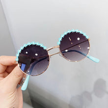 Load image into Gallery viewer, MUYE Round kids sunglasses Flower Baby Children Shades Sun Glasses Girls Cute Half Frame Metal Eywear UV400