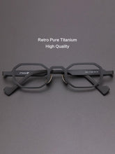 Load image into Gallery viewer, MUZZ Pure Titanium Frames insider Men&#39;s Optical Hexagon Super Small full rim Eyeglasses Frame high myopia Prescription