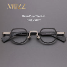 Load image into Gallery viewer, MUZZ Pure Titanium Frames Men&#39;s Optical Irregular Small full rim Eyeglasses Frame high myopia Prescription Clear Lens Glasse