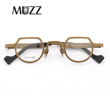 Load image into Gallery viewer, MUZZ Pure Titanium Frames Men&#39;s Optical Irregular Small full rim Eyeglasses Frame high myopia Prescription Clear Lens Glasse