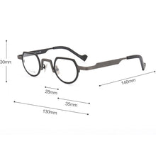 Load image into Gallery viewer, MUZZ Pure Titanium Frames Men&#39;s Optical Irregular Small full rim Eyeglasses Frame high myopia Prescription Clear Lens Glasse