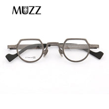 Load image into Gallery viewer, MUZZ Pure Titanium Frames Men&#39;s Optical Irregular Small full rim Eyeglasses Frame high myopia Prescription Clear Lens Glasse