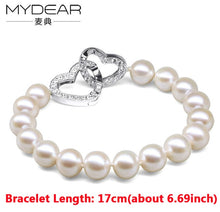 Carica l'immagine nel visualizzatore di Gallery, MYDEAR Fine Jewelry Pearl Bracelets,2016 The Newest Charm 9-10mm Pearls Beads Strand Bracelets,Wedding Jewelry