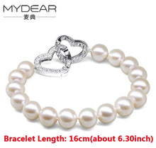 Carica l'immagine nel visualizzatore di Gallery, MYDEAR Fine Jewelry Pearl Bracelets,2016 The Newest Charm 9-10mm Pearls Beads Strand Bracelets,Wedding Jewelry