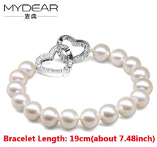 Carica l'immagine nel visualizzatore di Gallery, MYDEAR Fine Jewelry Pearl Bracelets,2016 The Newest Charm 9-10mm Pearls Beads Strand Bracelets,Wedding Jewelry