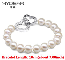 Carica l'immagine nel visualizzatore di Gallery, MYDEAR Fine Jewelry Pearl Bracelets,2016 The Newest Charm 9-10mm Pearls Beads Strand Bracelets,Wedding Jewelry