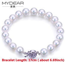 Load image into Gallery viewer, MYDEAR Fine Pearl Jewelry Top Market Design 925 Sterling Silver Bracelet Bangle With Pearl,Real 8.5-9mm Akoya Pearls Bracelets