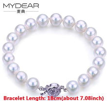 Load image into Gallery viewer, MYDEAR Fine Pearl Jewelry Top Market Design 925 Sterling Silver Bracelet Bangle With Pearl,Real 8.5-9mm Akoya Pearls Bracelets