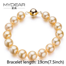 Load image into Gallery viewer, MYDEAR Pearls Bracelet Jewelry Classical Real Golden 9-10mm Saltwater Pearl Bangle Bracelets Elegant Women Brand Jewelry