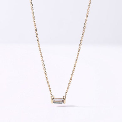 Natural Baguette Cut Diamond Necklace Pendant Solid 14k White Rose yellow Gold Women Men Bridal Anniversary Gift Jewelry