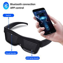 Load image into Gallery viewer, Magic Bluetooth LED Party Glasses DJ Light Up Shades Flashing Rave Wedding Party Eyewear Luminous Glowing Night Shows
