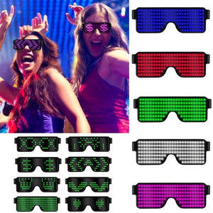 Magic Bluetooth LED Party Glasses DJ Light Up Shades Flashing Rave Wedding Party Eyewear Luminous Glowing Night Shows