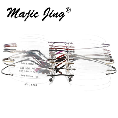 Magic Jing  Rimless Hingless Memory Titanium Eyeglasses Optical Eyewear Frames   50pcs/ Lot  1001