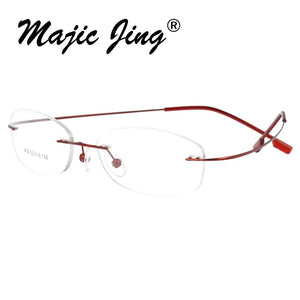 Magic Jing  Rimless Hingless Memory Titanium Eyeglasses Optical Eyewear Frames   50pcs/ Lot  1001