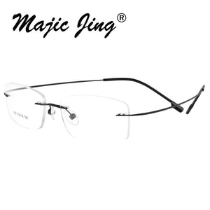 Magic Jing  Rimless Hingless Memory Titanium Eyeglasses Optical Eyewear Frames   50pcs/ Lot  1001