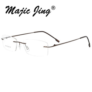 Magic Jing Rimless Memory Metal Hinged Optical Frames Eyeglasses Spectacles 50 Pieces /Lot   808