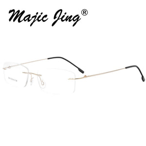 Magic Jing Rimless Memory Metal Hinged Optical Frames Eyeglasses Spectacles 50 Pieces /Lot   808