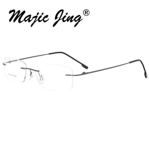 Magic Jing Rimless Memory Metal Hinged Optical Frames Eyeglasses Spectacles 50 Pieces /Lot   808