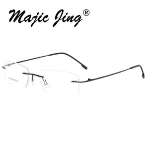 Magic Jing Rimless Memory Metal Hinged Optical Frames Eyeglasses Spectacles 50 Pieces /Lot   808