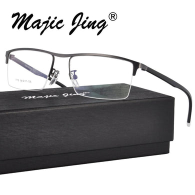 Magic Jing  TR90 and stainless steel RX optical frames half rim men myopia eyewear eyeglasses  1115