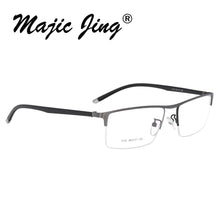 Load image into Gallery viewer, Magic Jing  TR90 and stainless steel RX optical frames half rim men myopia eyewear eyeglasses  1115