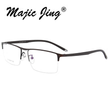 Load image into Gallery viewer, Magic Jing  TR90 and stainless steel RX optical frames half rim men myopia eyewear eyeglasses  1115