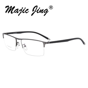 Magic Jing  TR90 and stainless steel RX optical frames half rim men myopia eyewear eyeglasses  1115