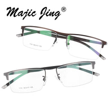 Load image into Gallery viewer, Magic Jing  TR90 and stainless steel RX optical frames half rim men myopia eyewear eyeglasses  1115