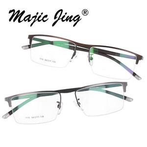 Magic Jing  TR90 and stainless steel RX optical frames half rim men myopia eyewear eyeglasses  1115
