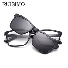 Carica l'immagine nel visualizzatore di Gallery, Magnet Clip on Sunglasses clip on glasses square Lens Men Women mirror clip Sun Glasses Night Vision Driving sunglasses for men