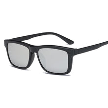 Carica l'immagine nel visualizzatore di Gallery, Magnet Clip on Sunglasses clip on glasses square Lens Men Women mirror clip Sun Glasses Night Vision Driving sunglasses for men