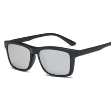 Carica l'immagine nel visualizzatore di Gallery, Magnet Clip on Sunglasses clip on glasses square Lens Men Women mirror clip Sun Glasses Night Vision Driving sunglasses for men