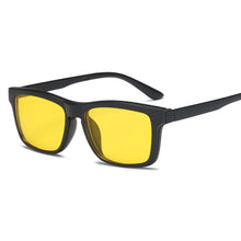 Carica l'immagine nel visualizzatore di Gallery, Magnet Clip on Sunglasses clip on glasses square Lens Men Women mirror clip Sun Glasses Night Vision Driving sunglasses for men