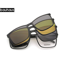 Load image into Gallery viewer, Magnet Flat Polarized Sunglasses Men big frame glasses  ultem Clip Sunglasses Glasses Men Clips X3180