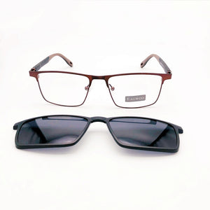 Magnet Men Eyeglasses Full Rim Metal Optical Frame Prescription Square Spectacle Myopia Stylish Vintage Eye Glasses Sunglasses