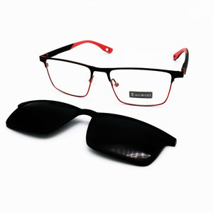 Magnet Men Eyeglasses Full Rim Metal Optical Frame Prescription Square Spectacle Myopia Stylish Vintage Eye Glasses Sunglasses