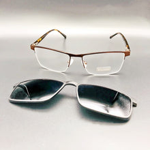 Load image into Gallery viewer, Magnet Men Eyeglasses Half  Rim Metal Optical Frame Prescription Spectacle Myopia Business Eye Glasses Sunglasses 60mm Wide Face