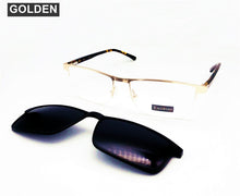 Load image into Gallery viewer, Magnet Men Eyeglasses Half  Rim Metal Optical Frame Prescription Spectacle Myopia Business Eye Glasses Sunglasses 60mm Wide Face