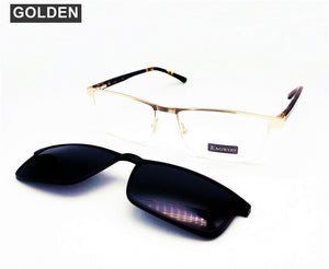 Magnet Men Eyeglasses Half  Rim Metal Optical Frame Prescription Spectacle Myopia Business Eye Glasses Sunglasses 60mm Wide Face