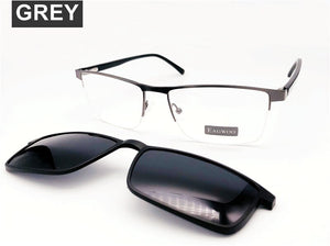 Magnet Men Eyeglasses Half  Rim Metal Optical Frame Prescription Spectacle Myopia Business Eye Glasses Sunglasses 60mm Wide Face