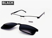 Load image into Gallery viewer, Magnet Men Eyeglasses Half  Rim Metal Optical Frame Prescription Spectacle Myopia Business Eye Glasses Sunglasses 60mm Wide Face