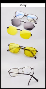 Magnet Pure Titanium Eyeglasses Full Rim Optical Frame Prescription Spectacle Men Myopia Vintage Eye Glasses Sunglasses