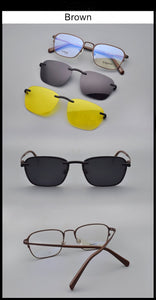 Magnet Pure Titanium Eyeglasses Full Rim Optical Frame Prescription Spectacle Men Myopia Vintage Eye Glasses Sunglasses