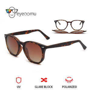 Magnetic Clip On Polarized Sunglasses TR90 Myopia Glasses Men Women Optical Frame Eyeglasses Indoor Outdoor Gafas De Sol
