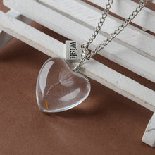 Load image into Gallery viewer, Make A Wish Glass Bead Orb Natural dandelion seed in glass long necklace Glass bottle necklace silver plated Necklace jewelry